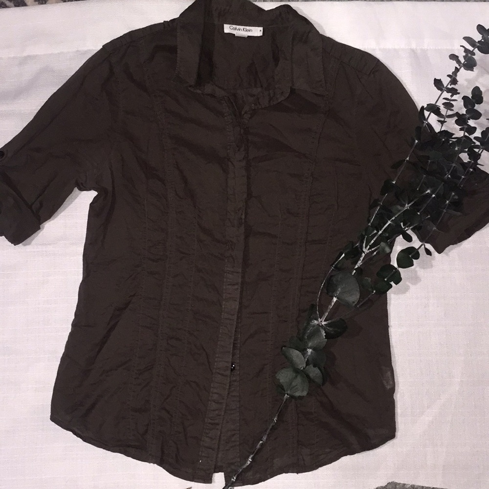 Calvin Klein 3/4 Button-Up Shirt
